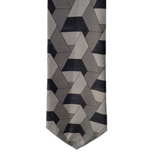 NWOT 2022 DESIGNER A P MILAN GRAY AND BLACK SILK TIE